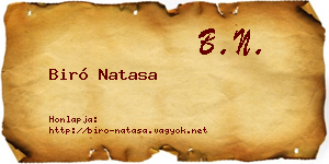 Biró Natasa névjegykártya